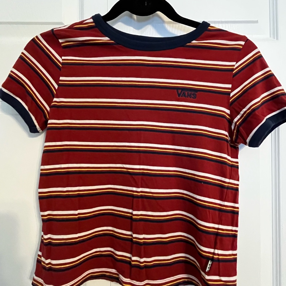 Vans juniors Red and White Striped Tee